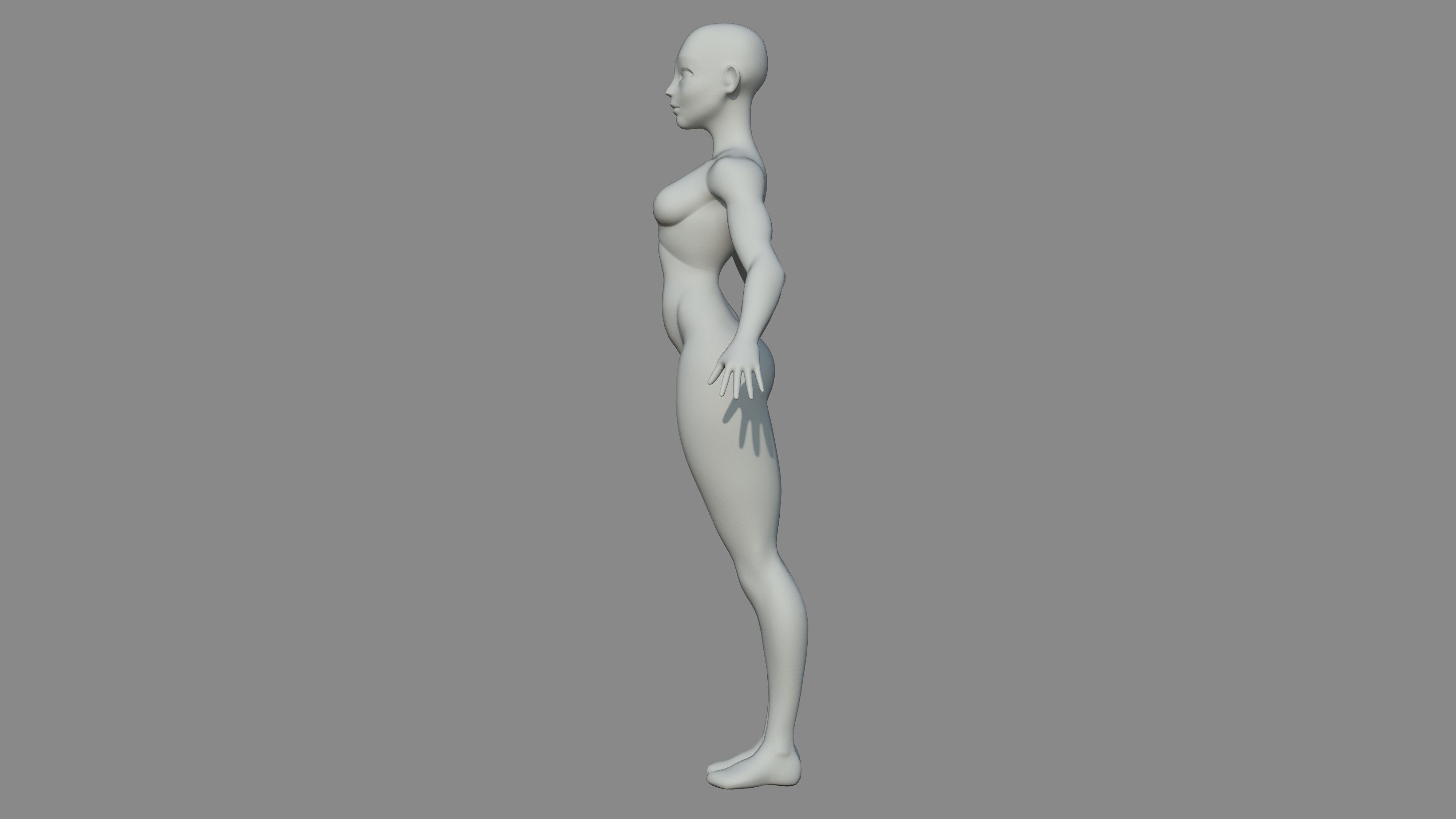 Character - Female Body Base Stylized Included High Poly Low-poly 3D model_12