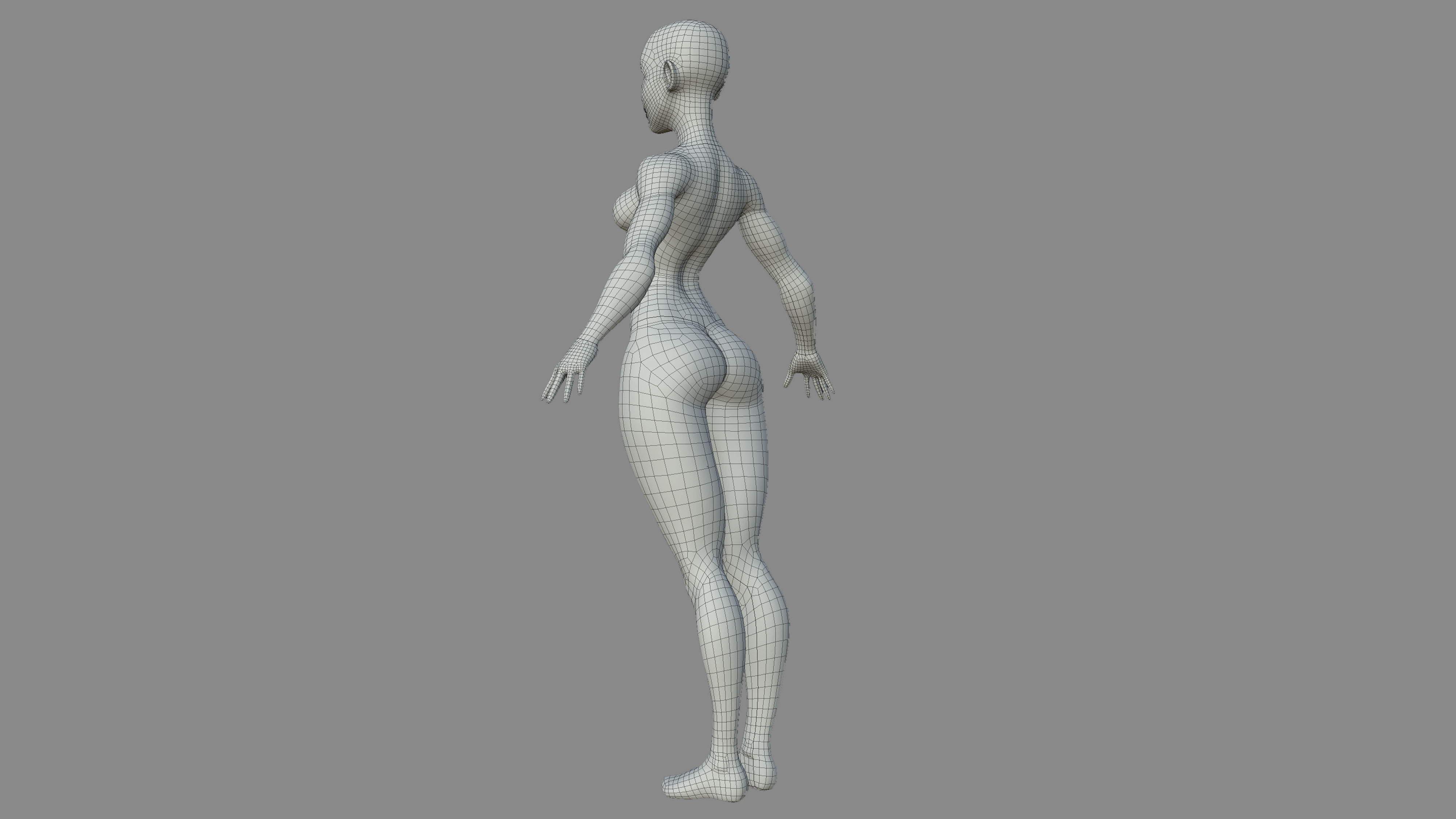 Character - Female Body Base Stylized Included High Poly Low-poly 3D model_37