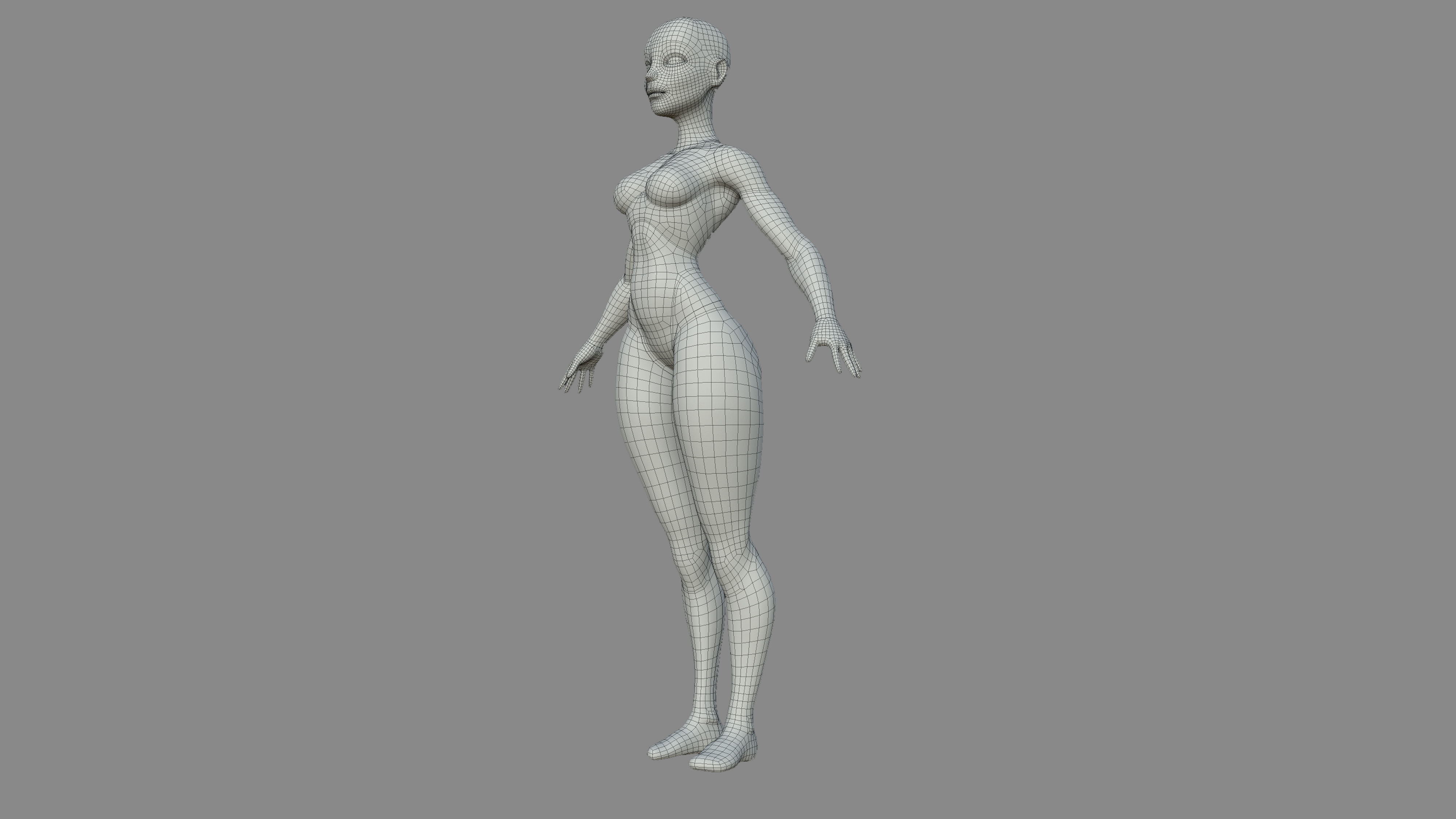 Character - Female Body Base Stylized Included High Poly Low-poly 3D model_35