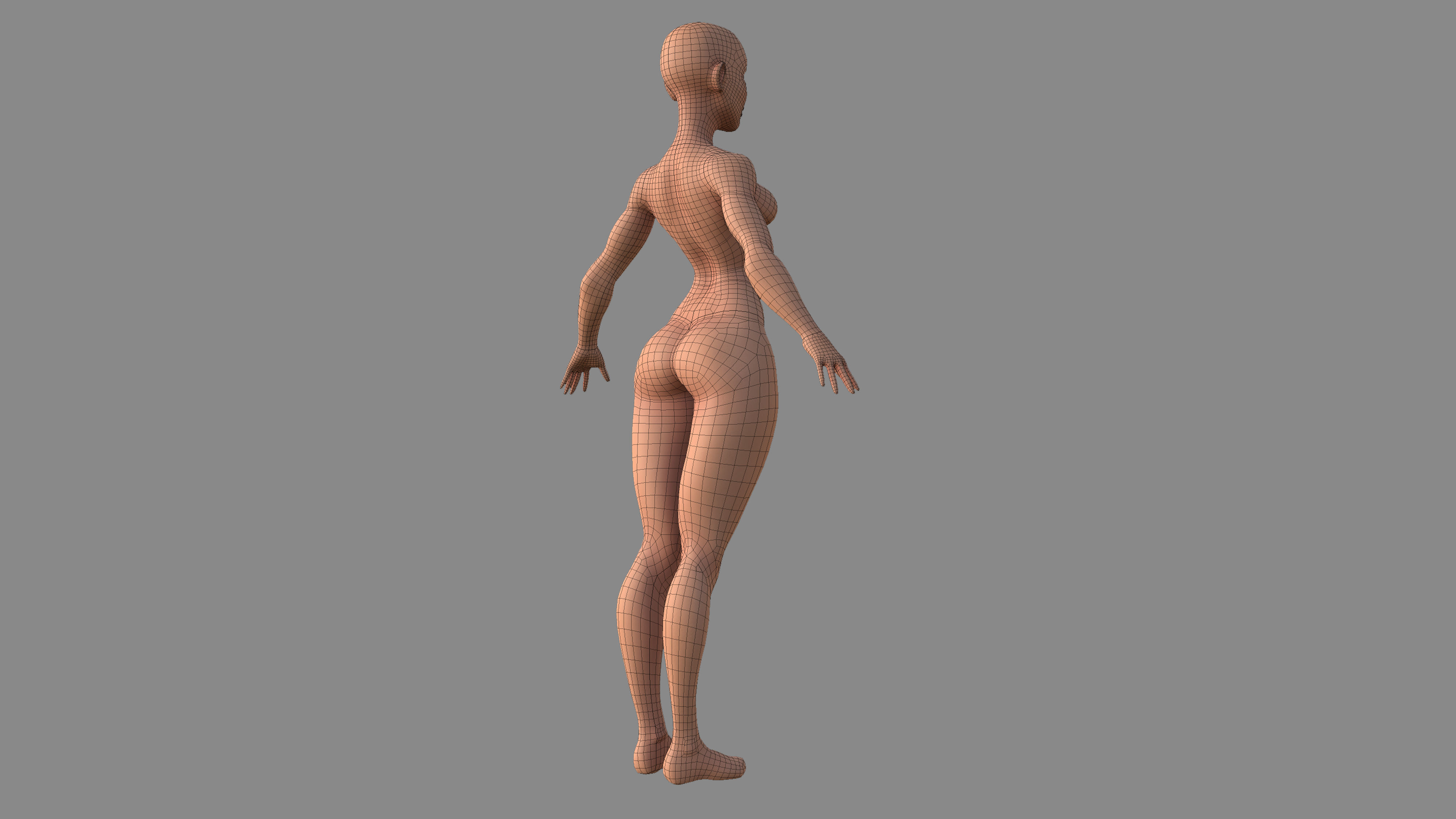 Character - Female Body Base Stylized Included High Poly Low-poly 3D model_31