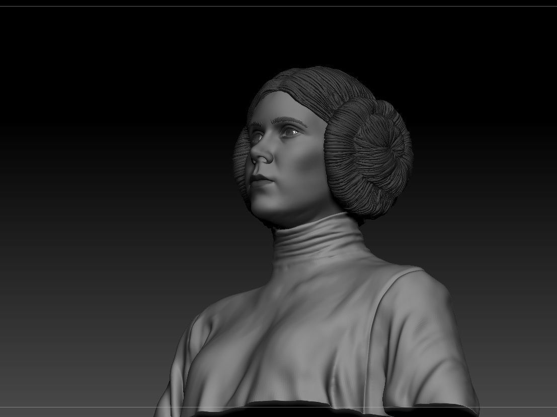 Carrie Fisher - Leia Organa - Star Wars A new hope 3D print model_8
