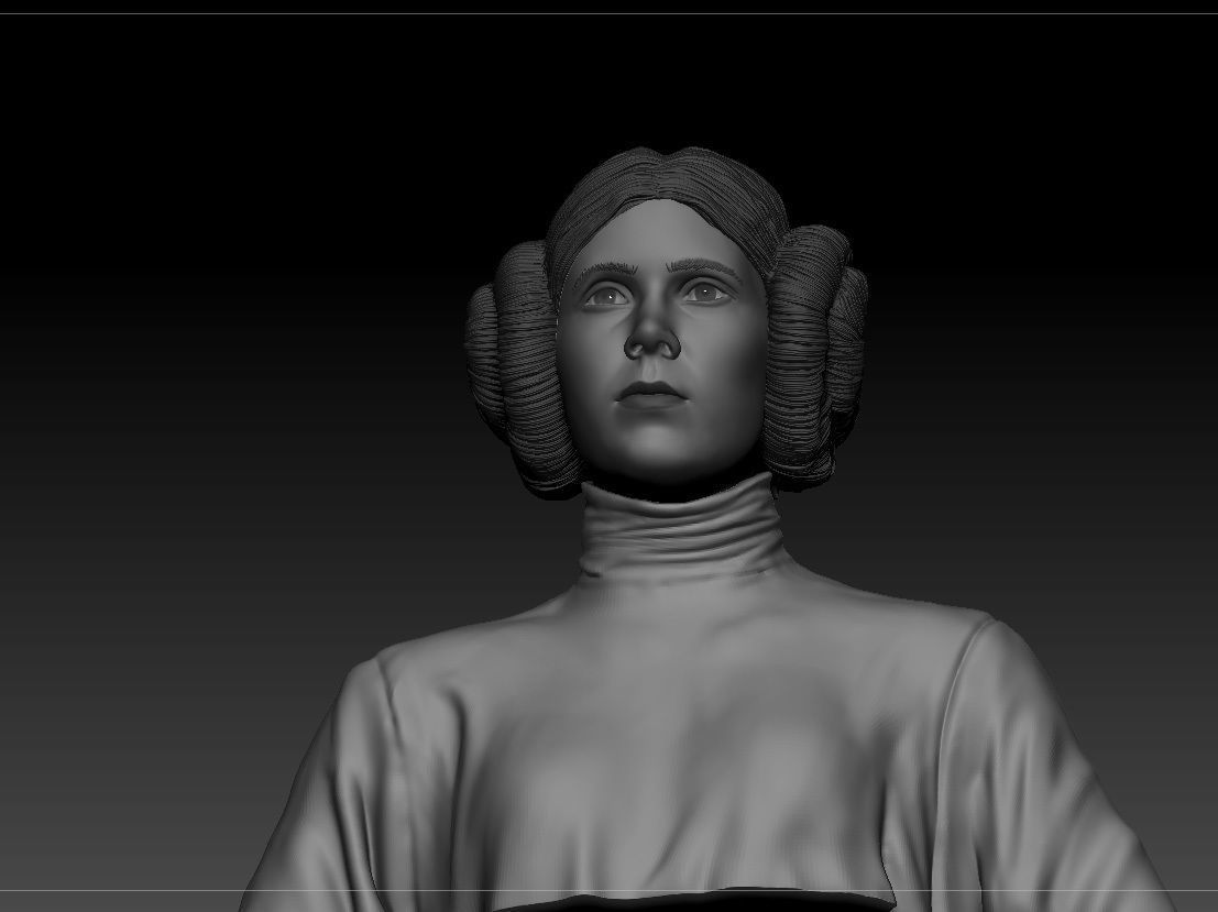 Carrie Fisher - Leia Organa - Star Wars A new hope 3D print model_9