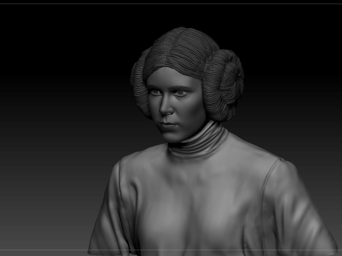 Carrie Fisher - Leia Organa - Star Wars A new hope 3D print model_7