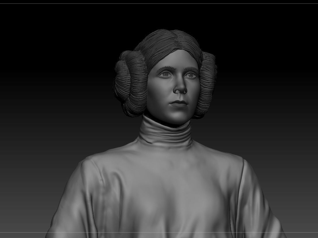 Carrie Fisher - Leia Organa - Star Wars A new hope 3D print model_4