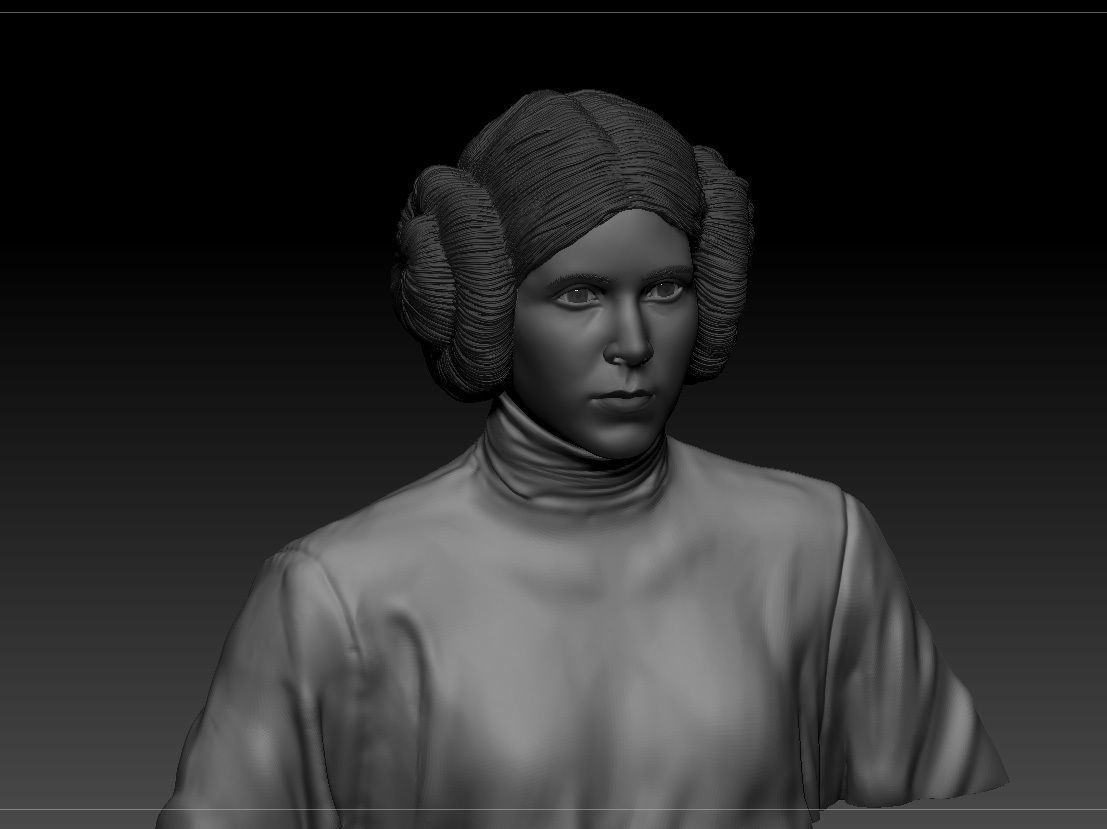 Carrie Fisher - Leia Organa - Star Wars A new hope 3D print model_5
