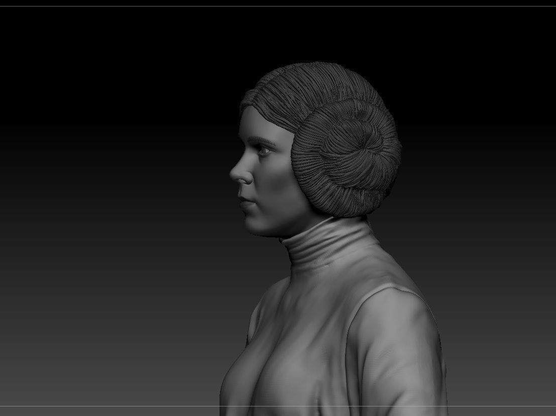 Carrie Fisher - Leia Organa - Star Wars A new hope 3D print model_11