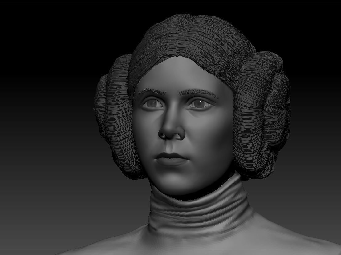 Carrie Fisher - Leia Organa - Star Wars A new hope 3D print model_1