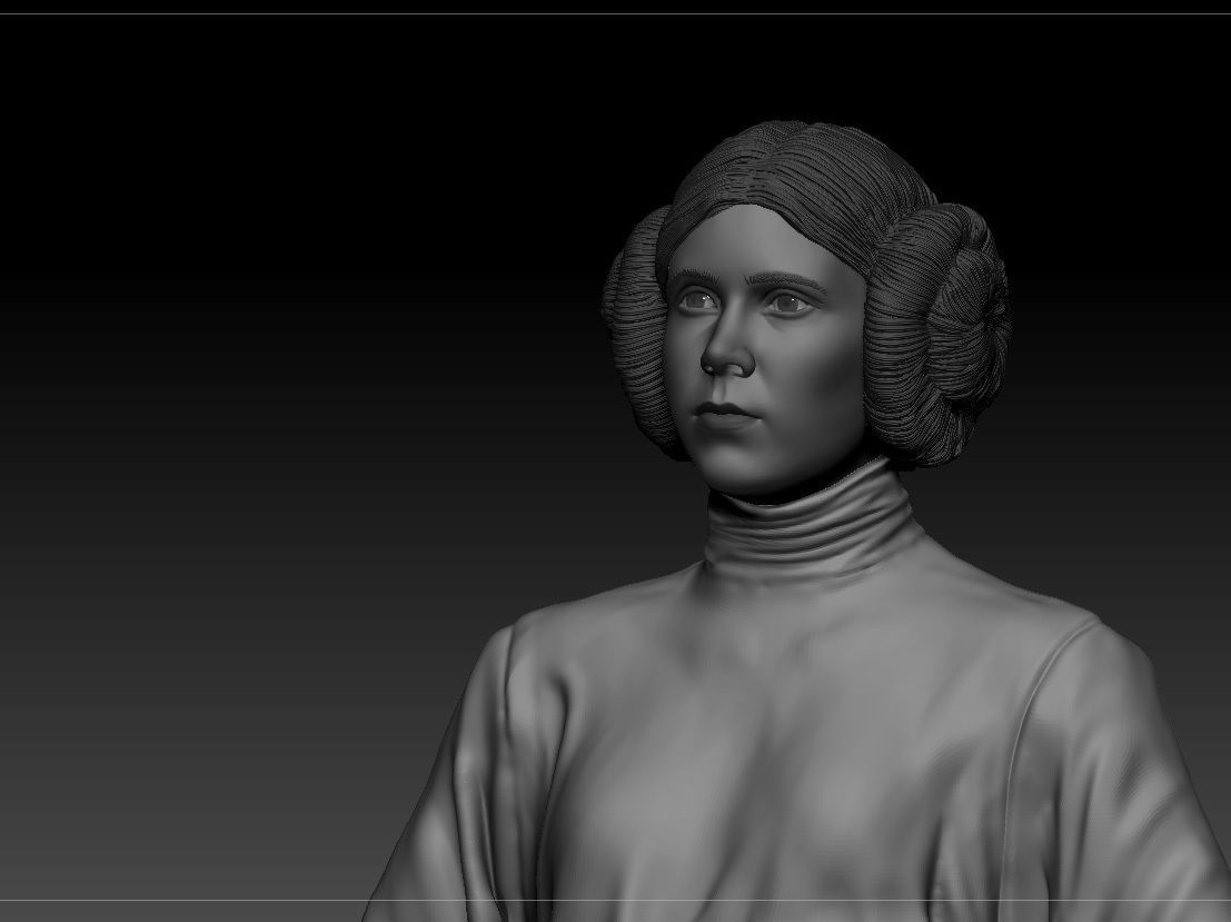 Carrie Fisher - Leia Organa - Star Wars A new hope 3D print model_2