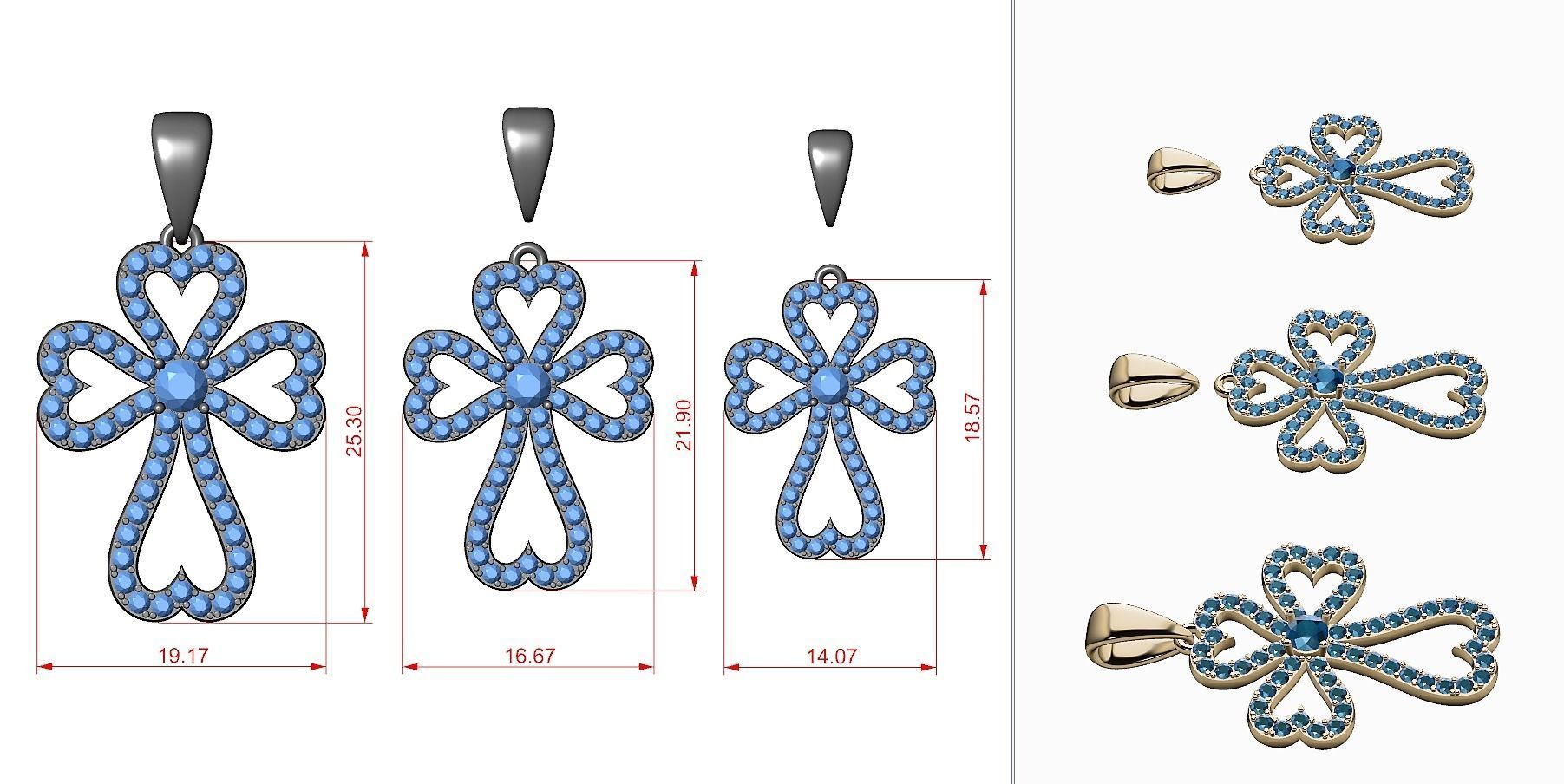 Jewelry 3D Printing Models Crosses 3D print model_7