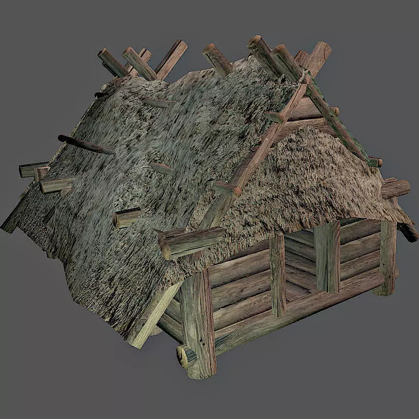 Next Gen AAA Wooden Hut - Enterable Low-poly 3D model_0