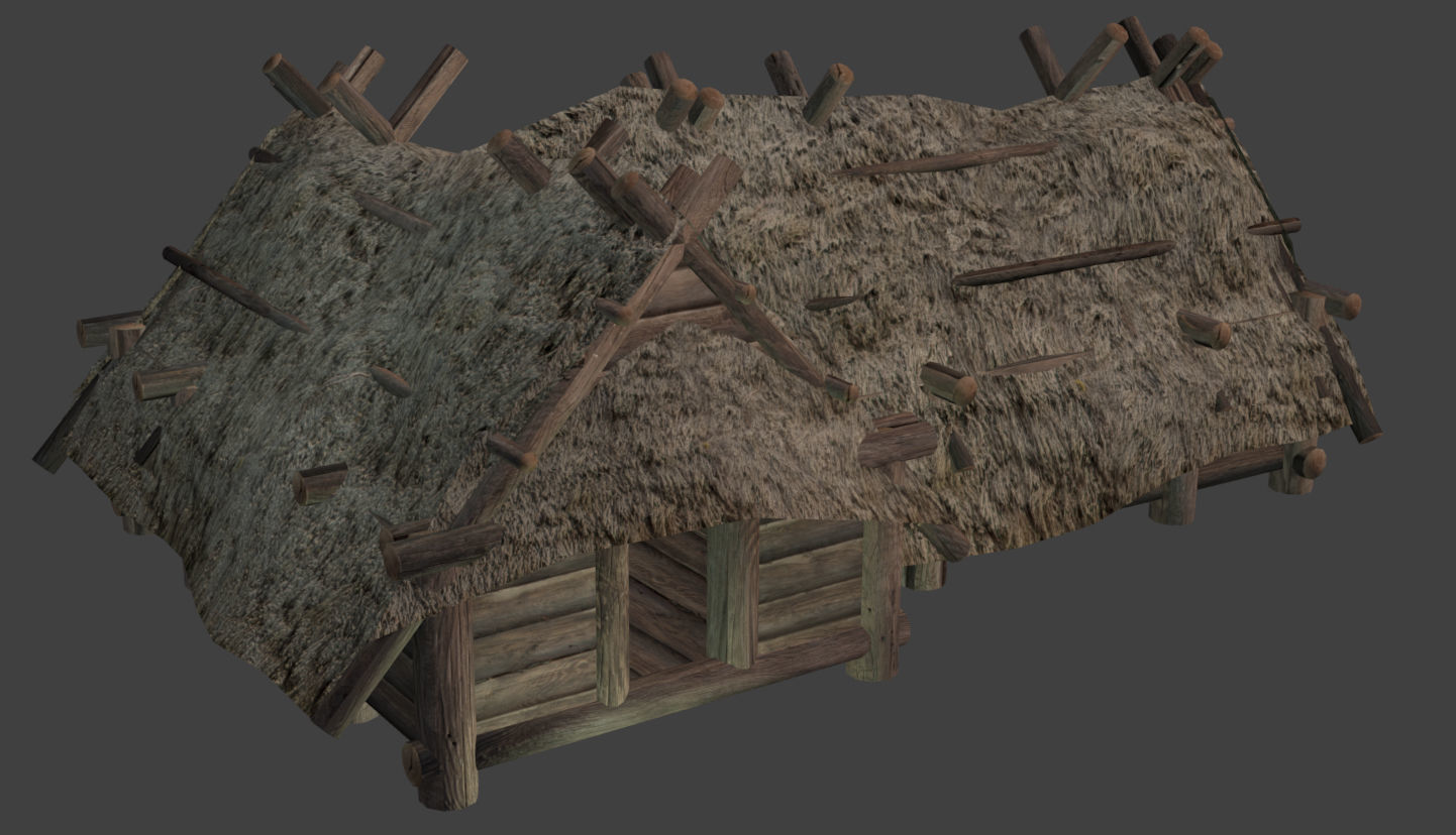  Next Gen AAA Big Wooden Hut - Enterable Low-poly 3D model_2