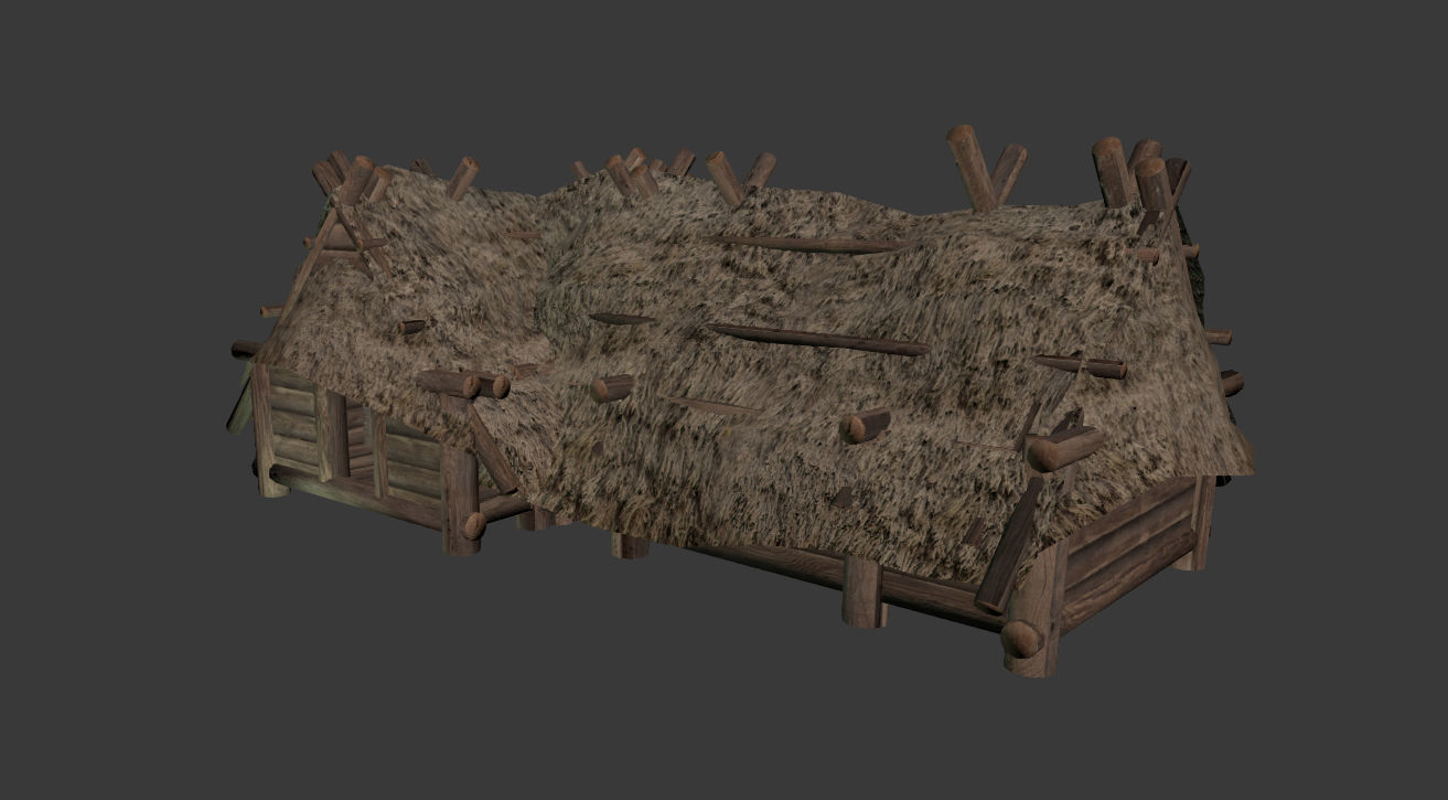  Next Gen AAA Big Wooden Hut - Enterable Low-poly 3D model_4