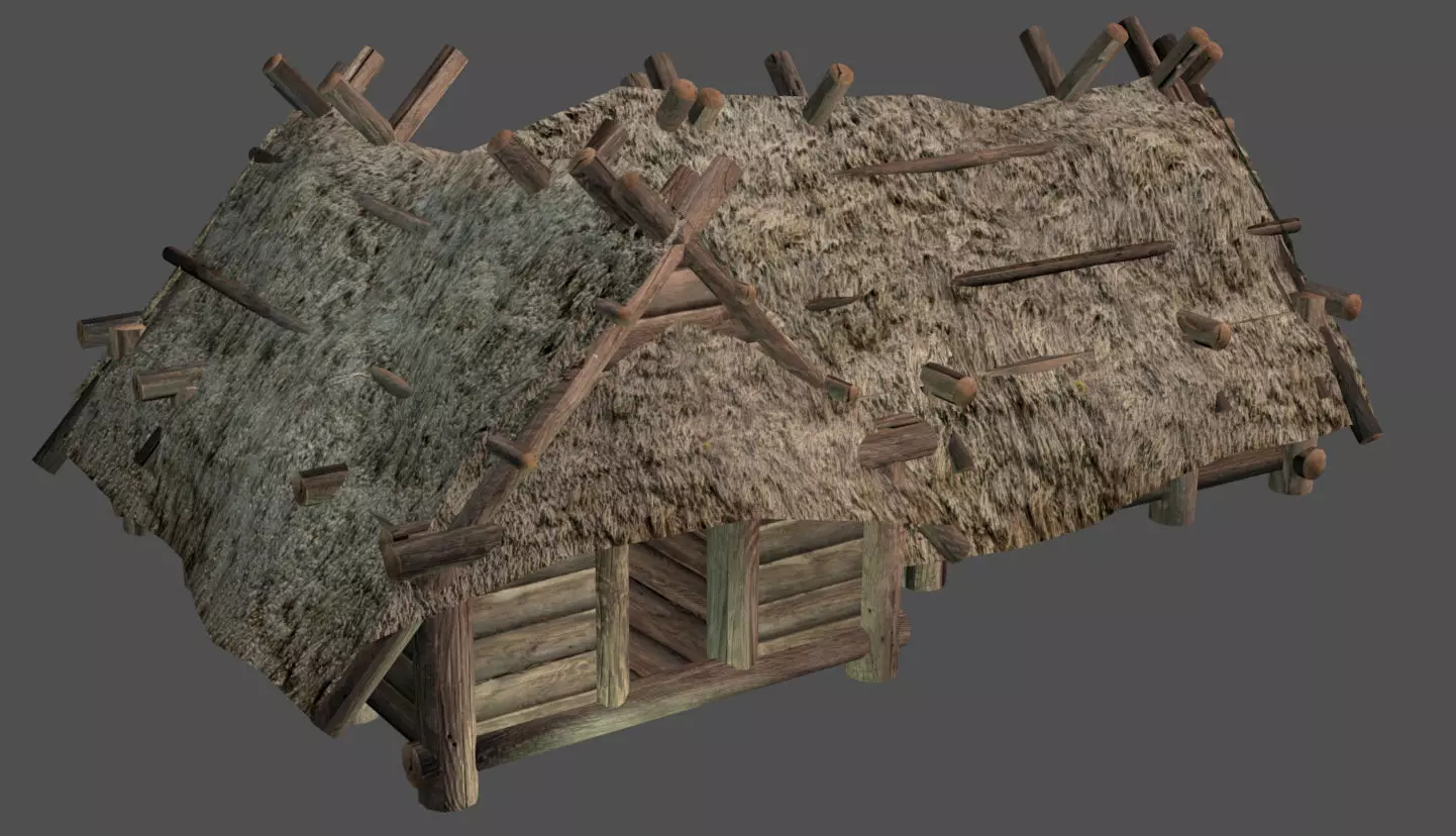  Next Gen AAA Big Wooden Hut - Enterable Low-poly 3D model_0