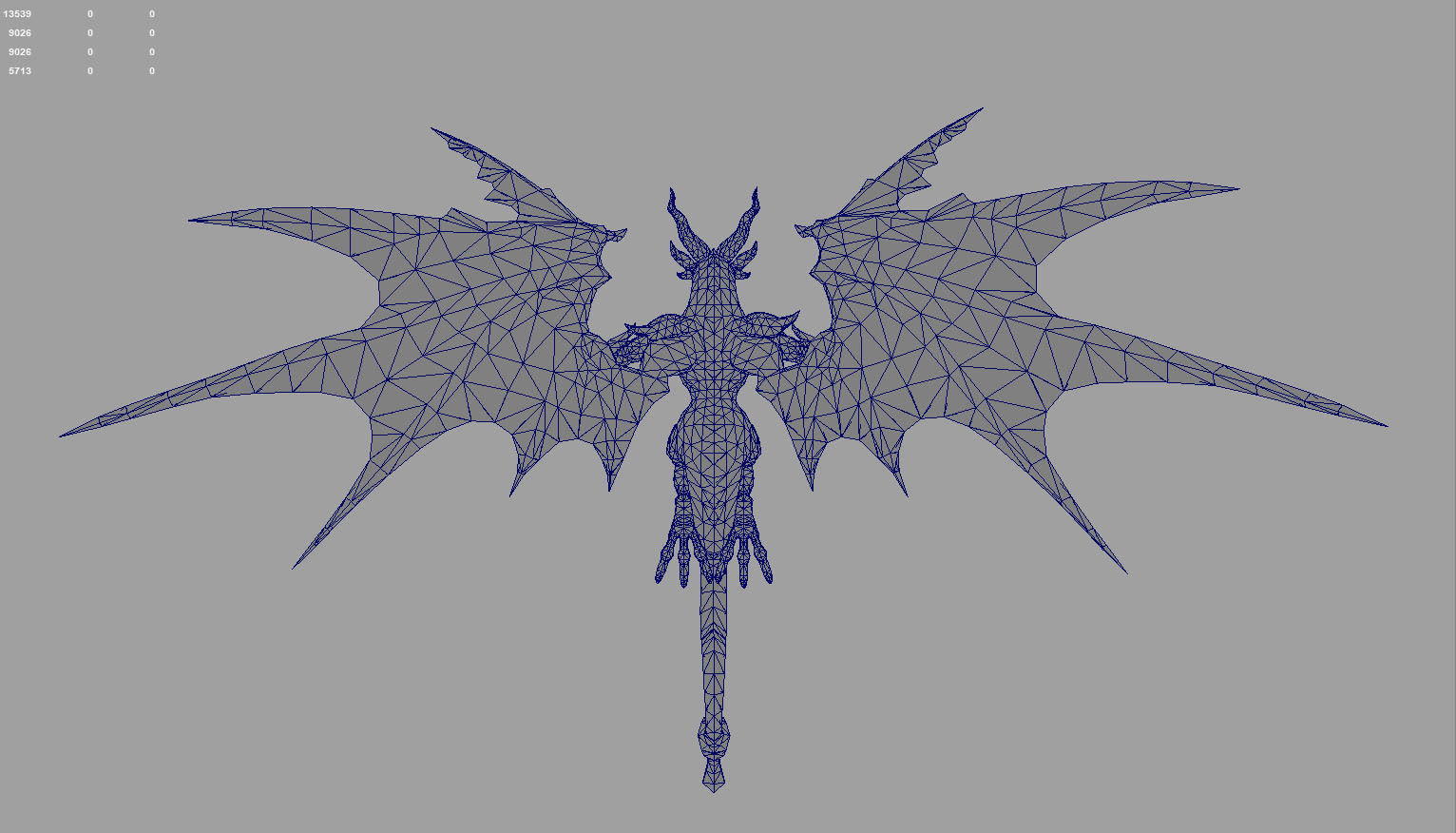 dragon red Low-poly 3D model_5