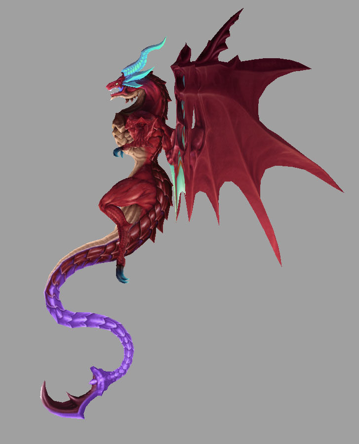 dragon red Low-poly 3D model_1