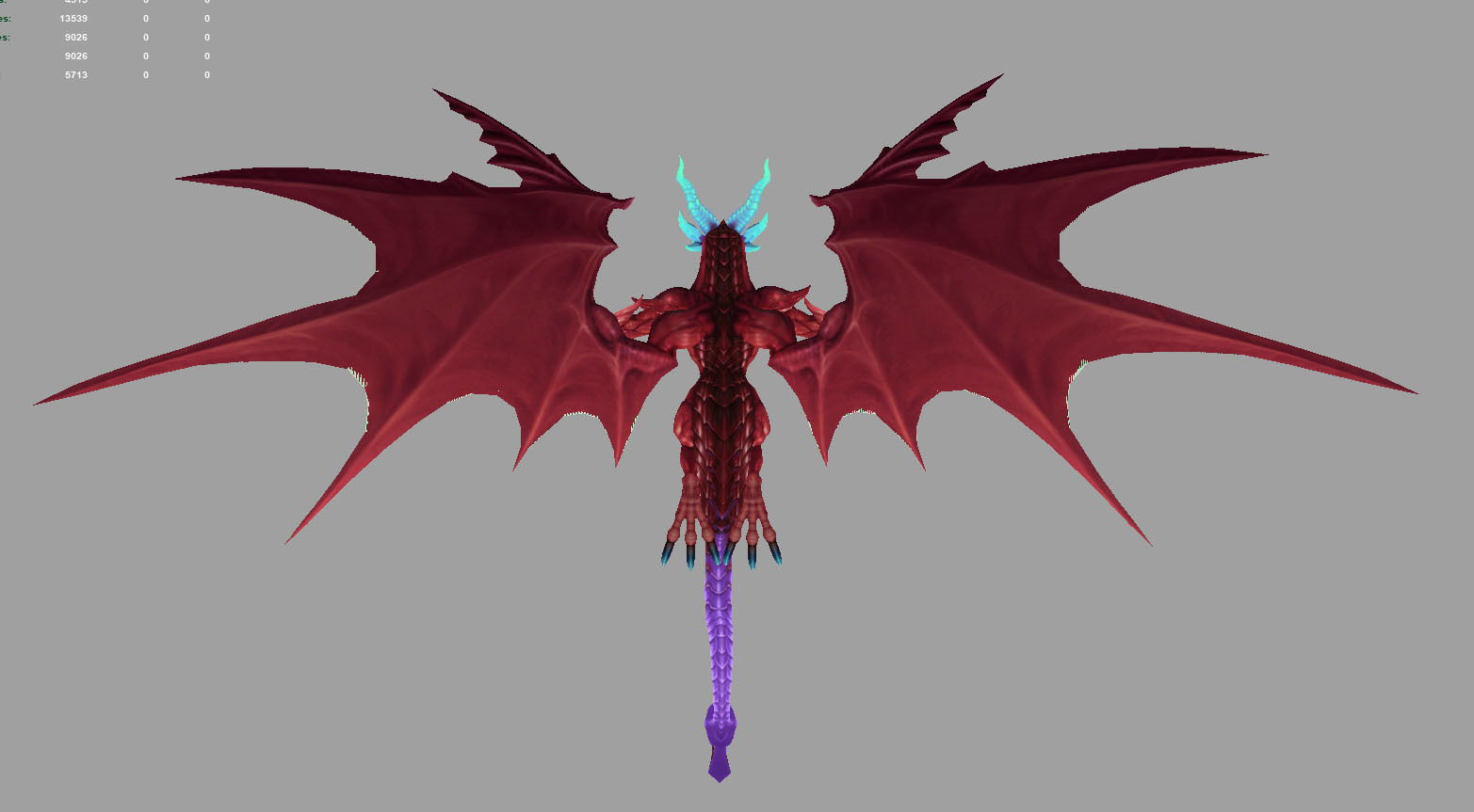 dragon red Low-poly 3D model_2