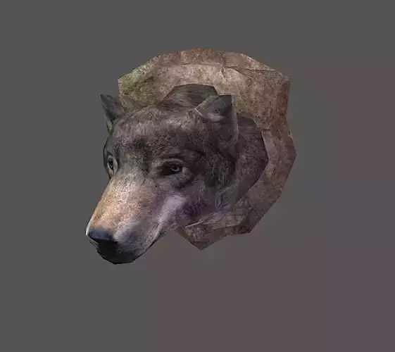 Next Gen AAA Wolf Head Trophy - game model lowpoly