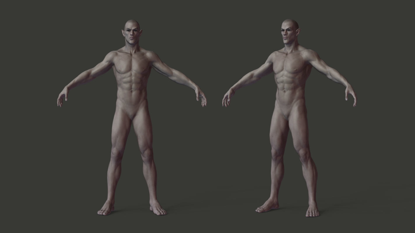 Next Gen AAA Half-blood Elf Humanoid Low-poly 3D model_4