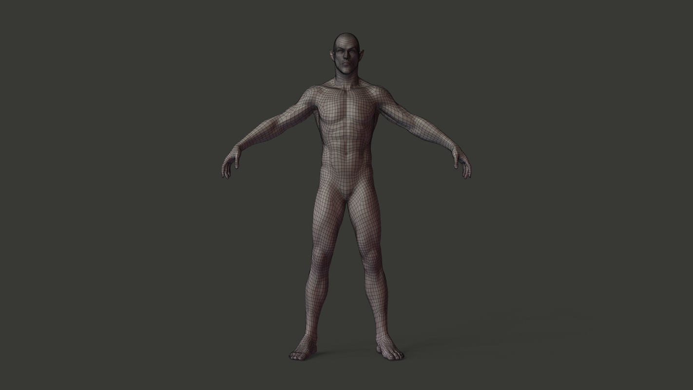 Next Gen AAA Half-blood Elf Humanoid Low-poly 3D model_3