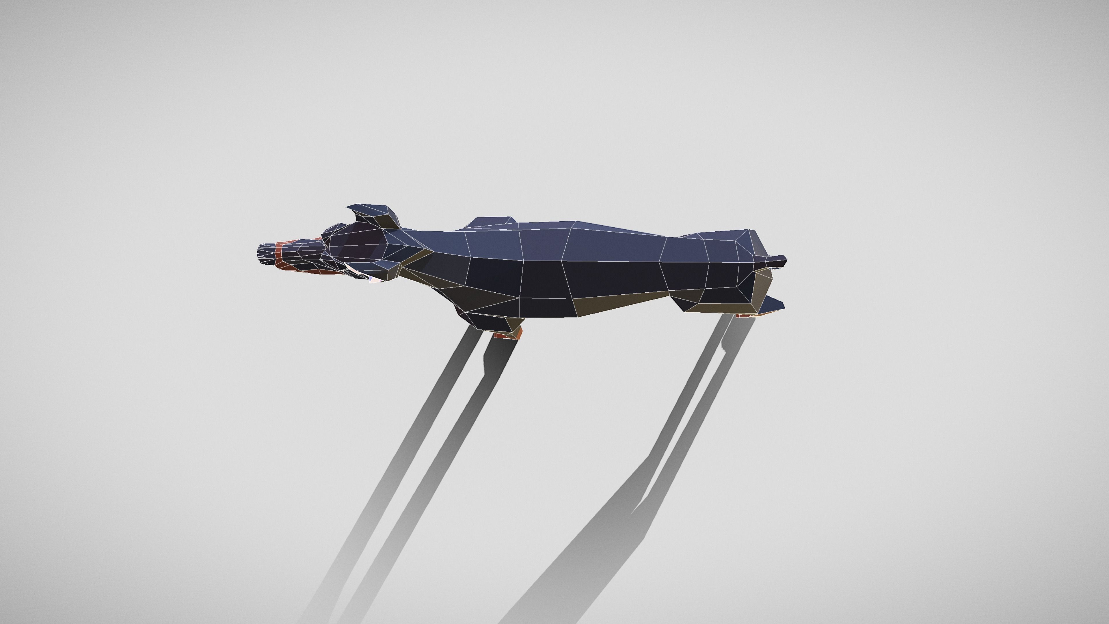 Dog Doberman Low-poly 3D model_18