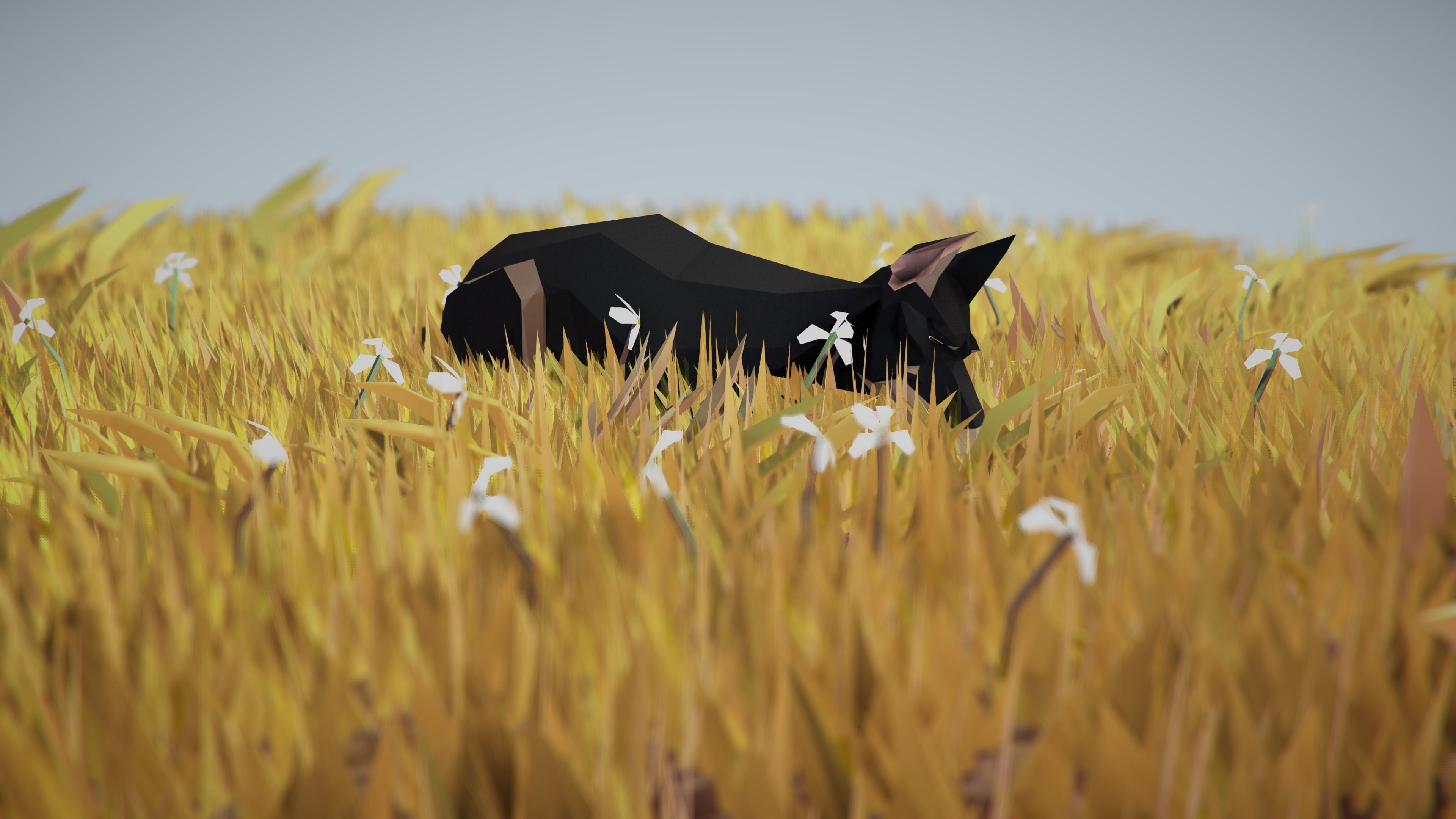 Dog Doberman Low-poly 3D model_12