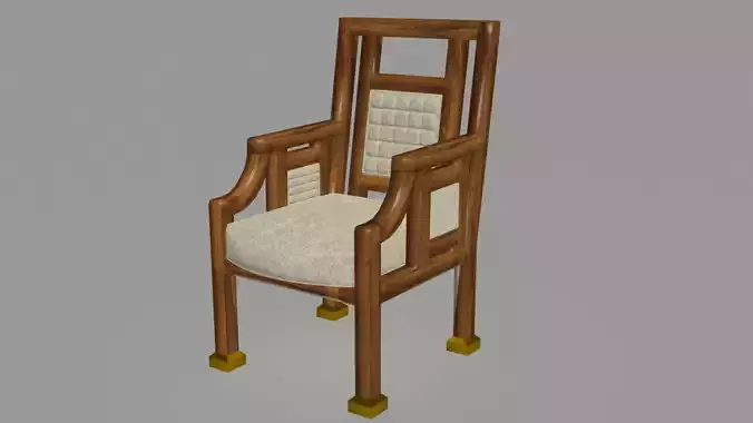 Mid centuries elegant wooden armchair