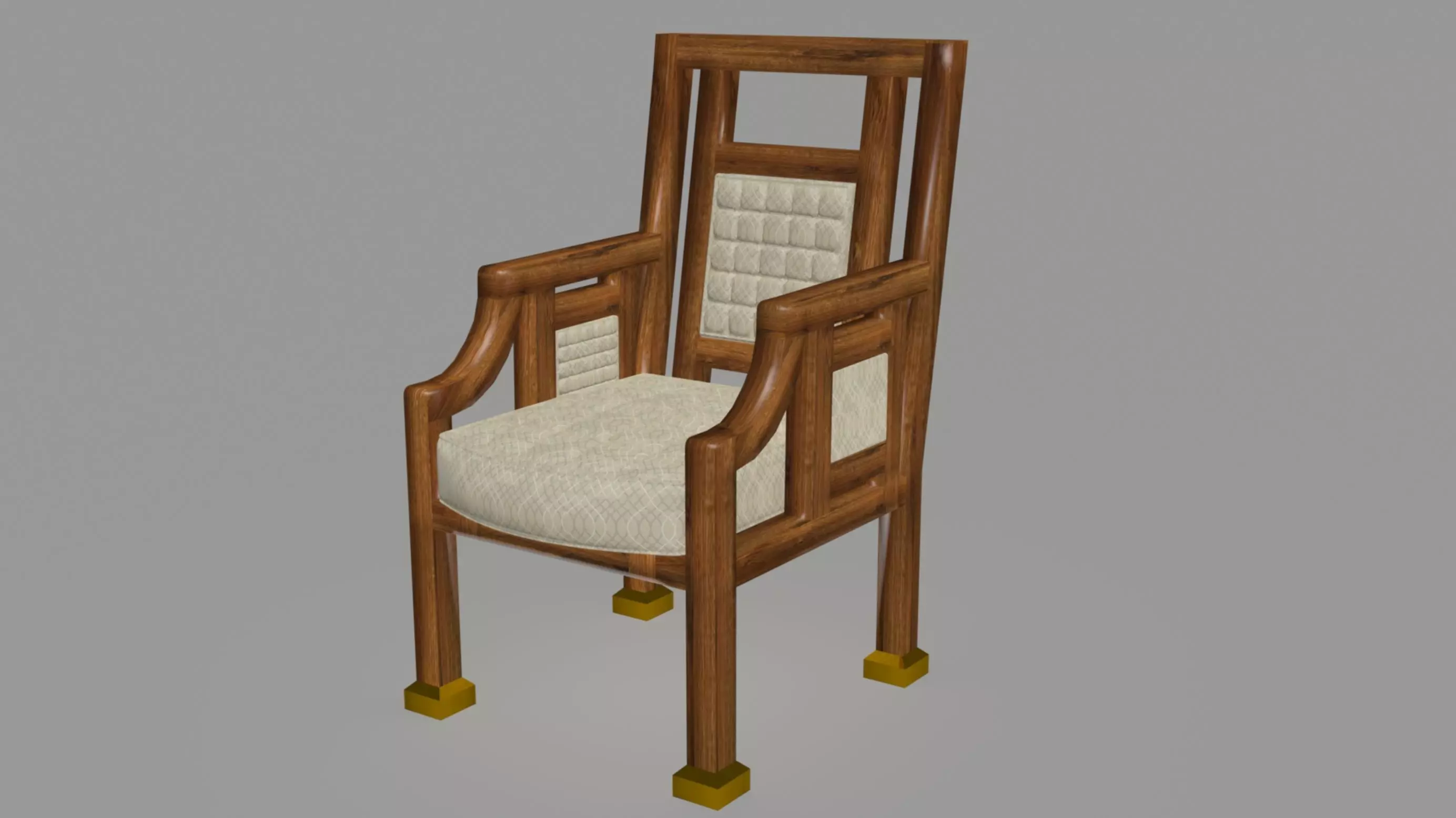 Mid centuries elegant wooden armchair 3D model