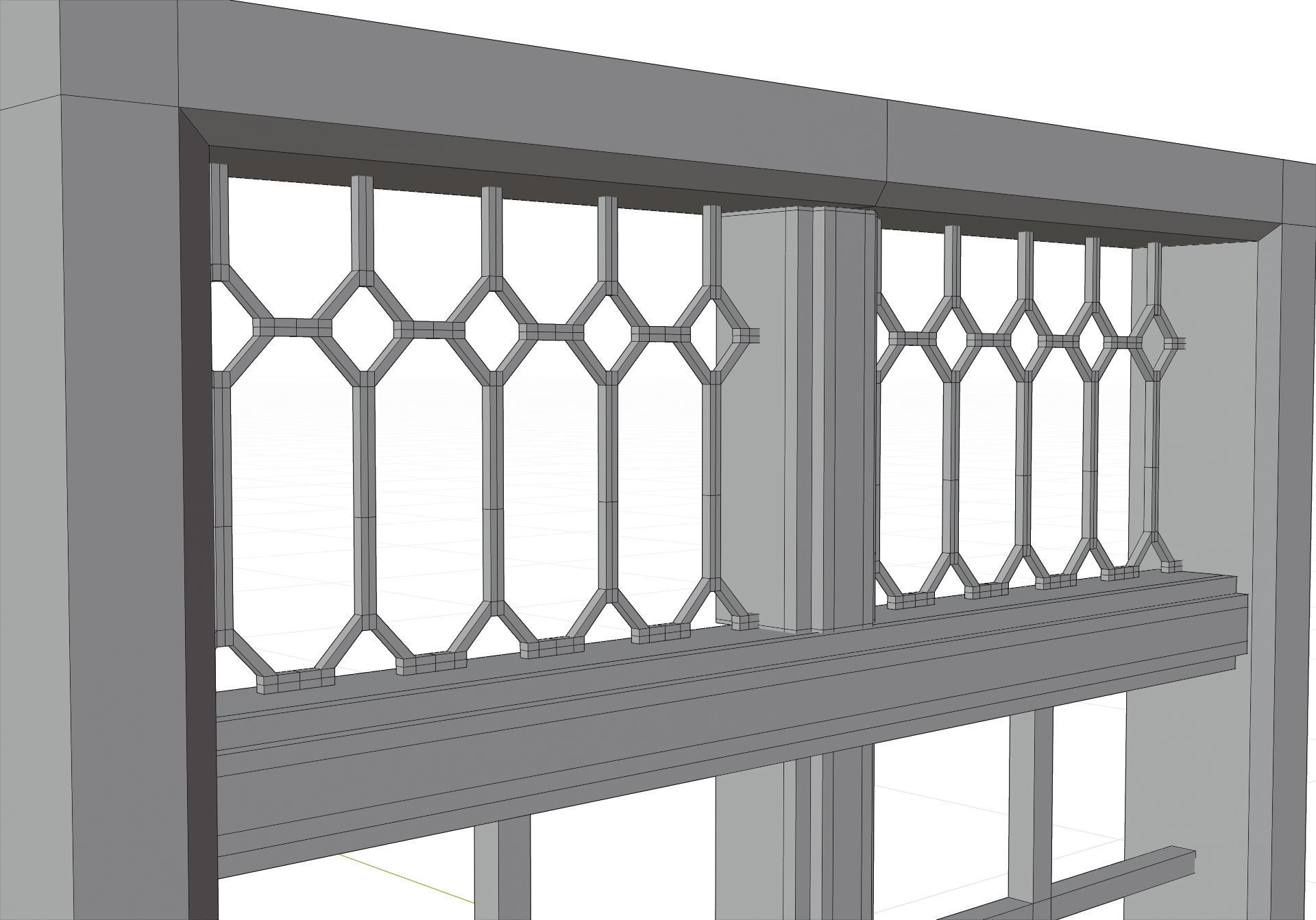 Windows window with glass Low-poly 3D model_6