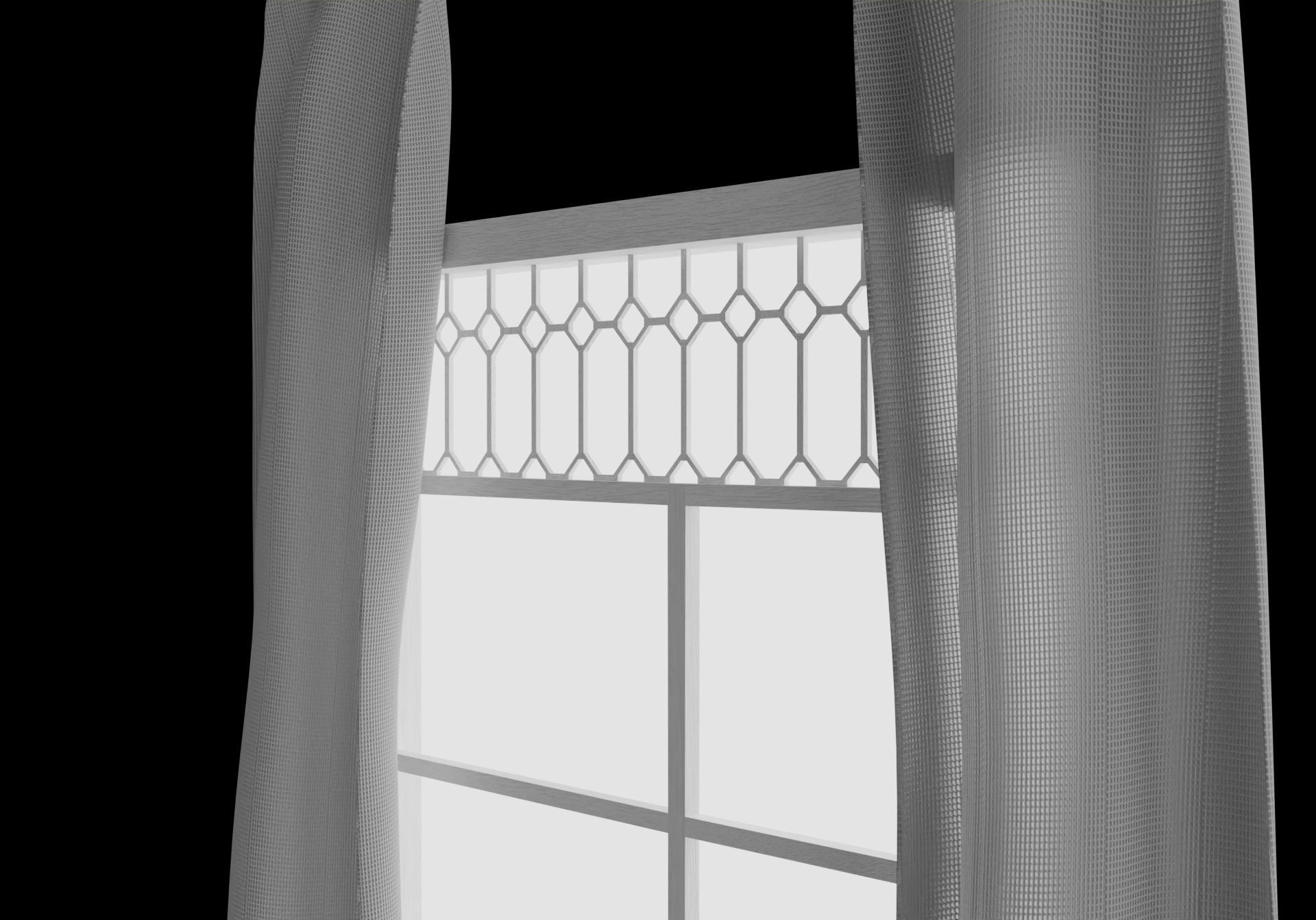 Windows window with glass Low-poly 3D model_13
