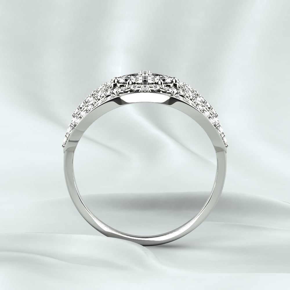 Silver Ring with Gemstones 3D print model_15