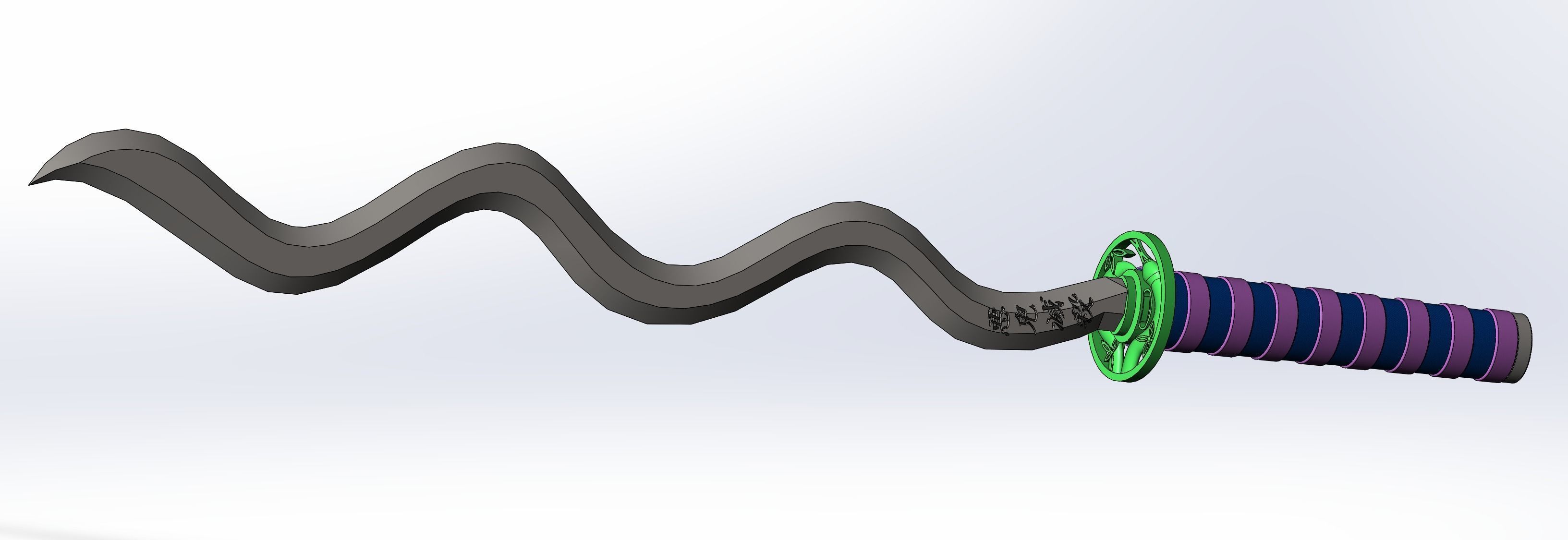 obanai iguro Demon Slayer Kimetsu no Yaiba Sword 3D print model_3