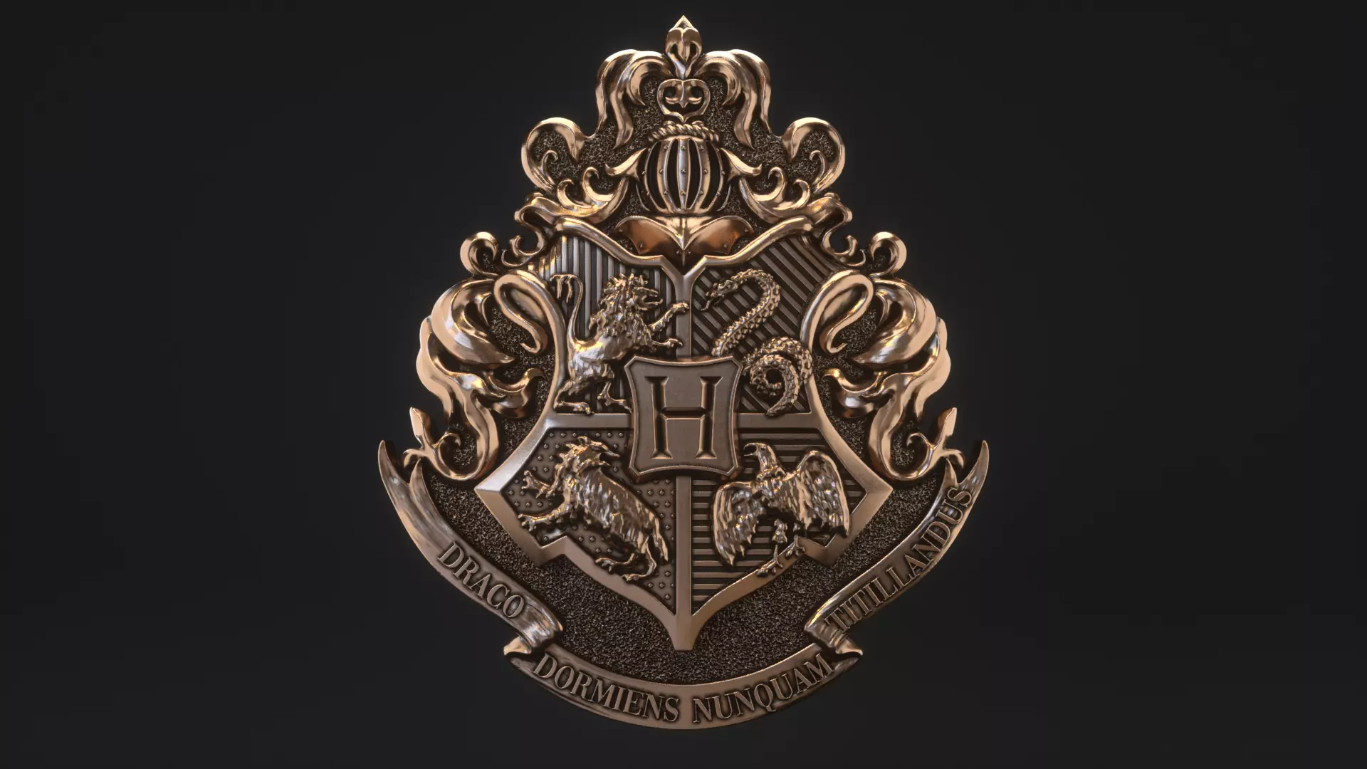 Hogwarts Crest 3D print model_0