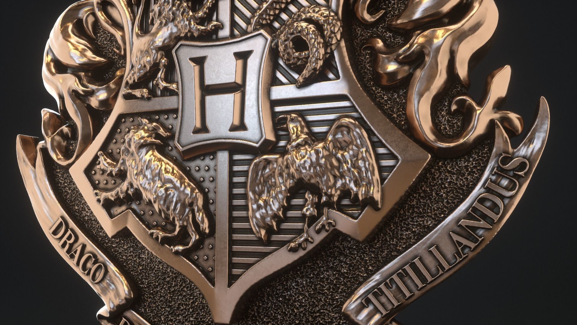 Hogwarts Crest 3D print model_3