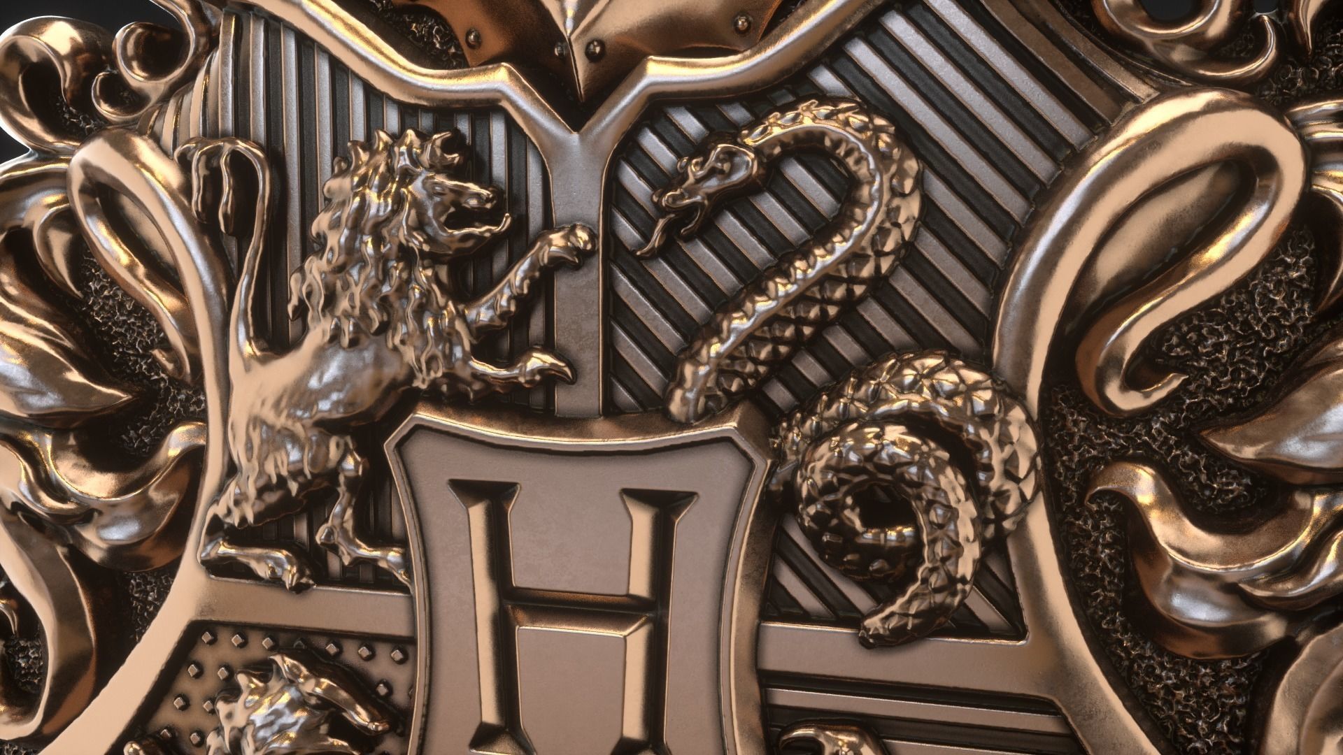 Hogwarts Crest 3D print model_4