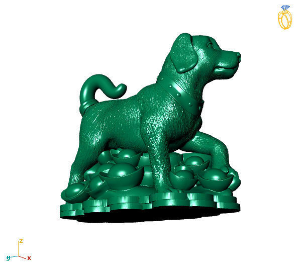 the dog chinese zodiac figurine 3D print model_2