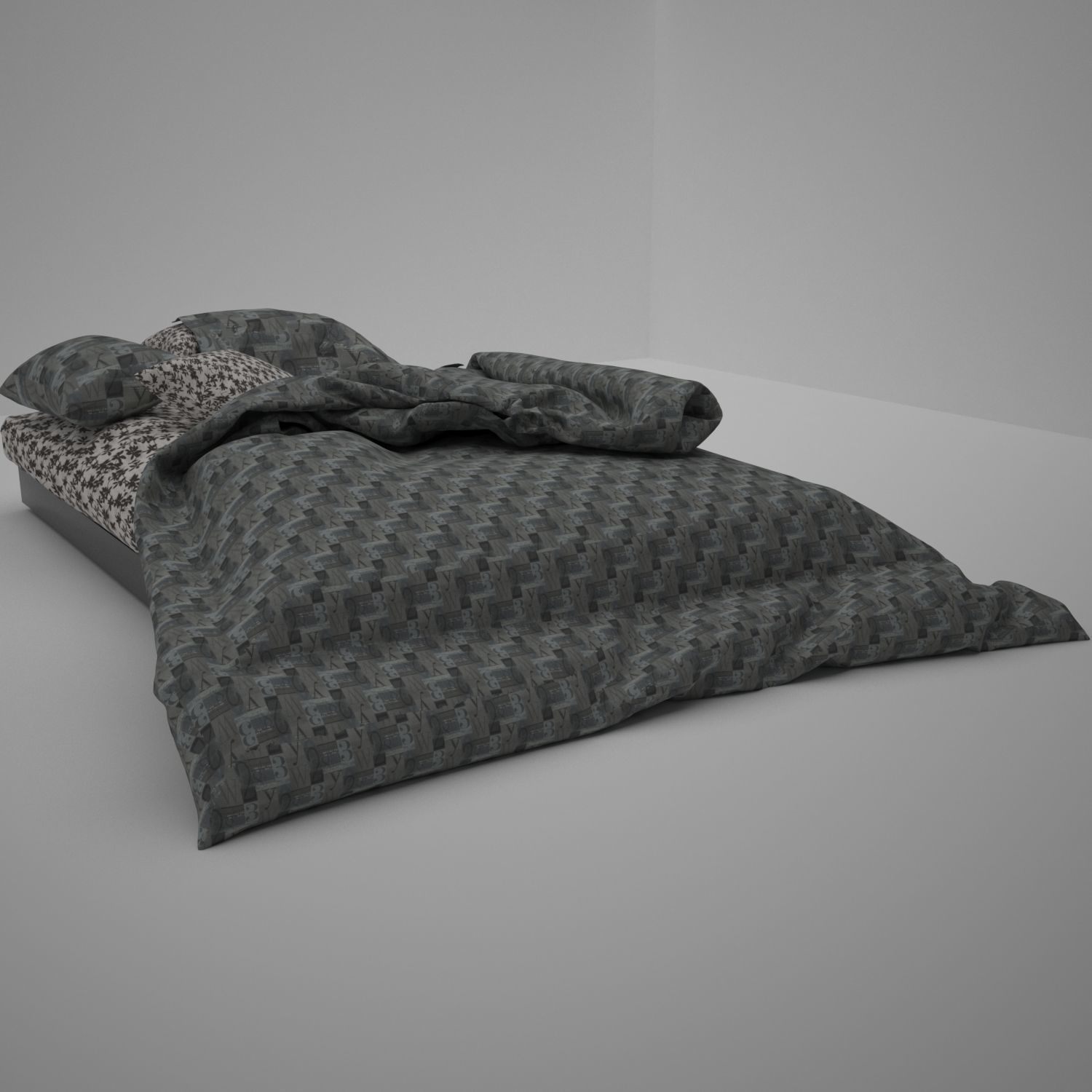 Single Bed 3D model_2