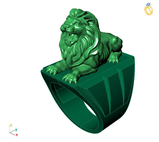 lion ring 3D print model_1