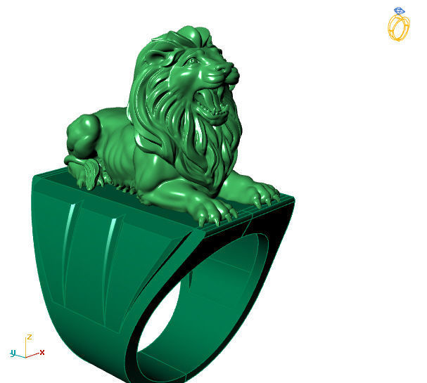 lion ring 3D print model_2