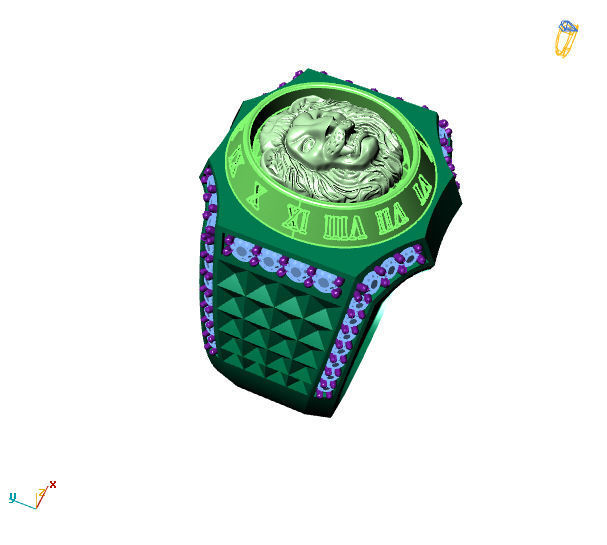 lion ring 3D print model_1