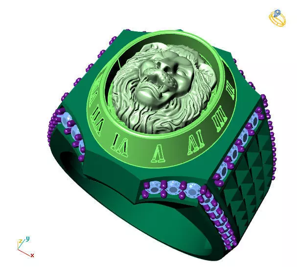 lion ring 3D print model_0