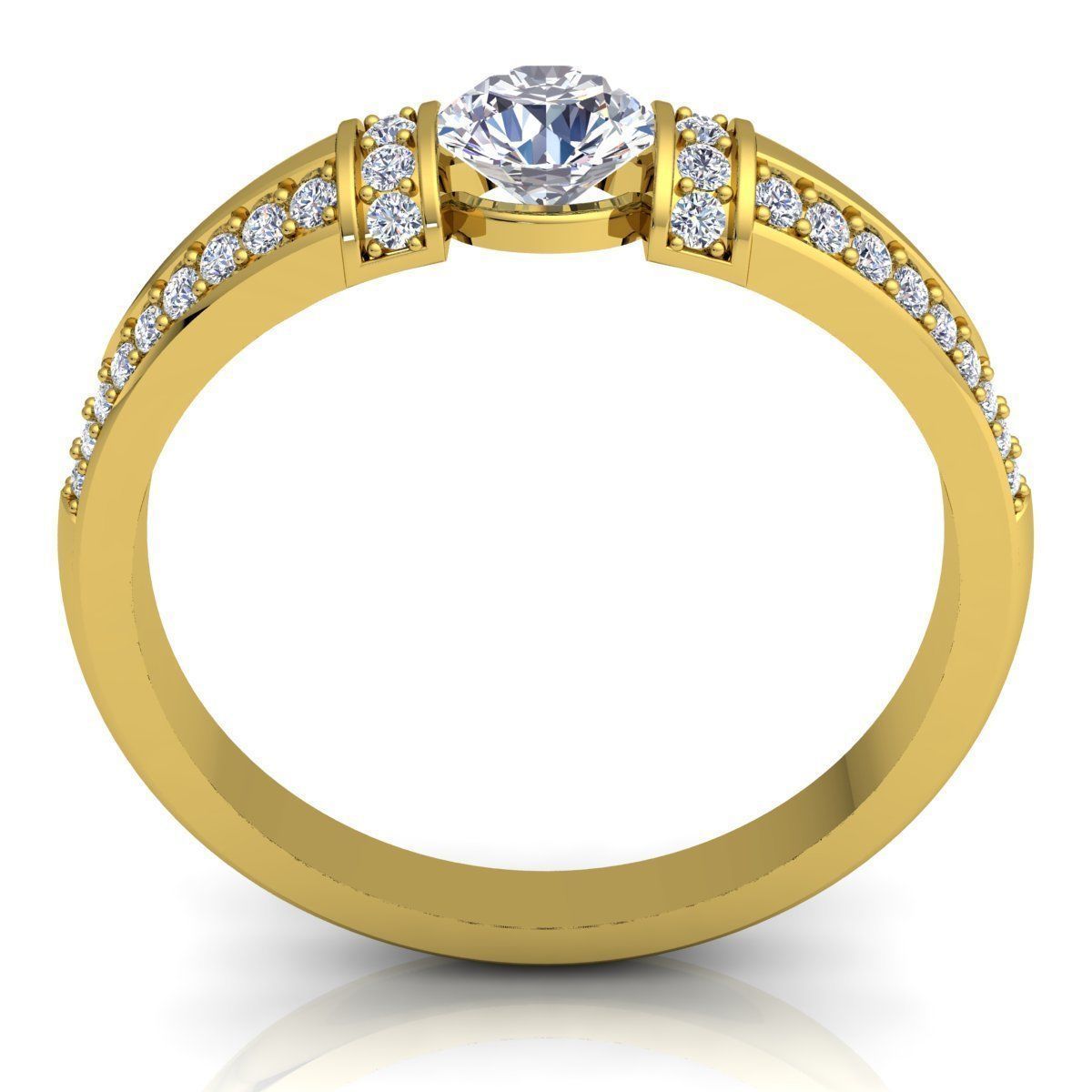 Royal Diamond Ring  3D print model_3