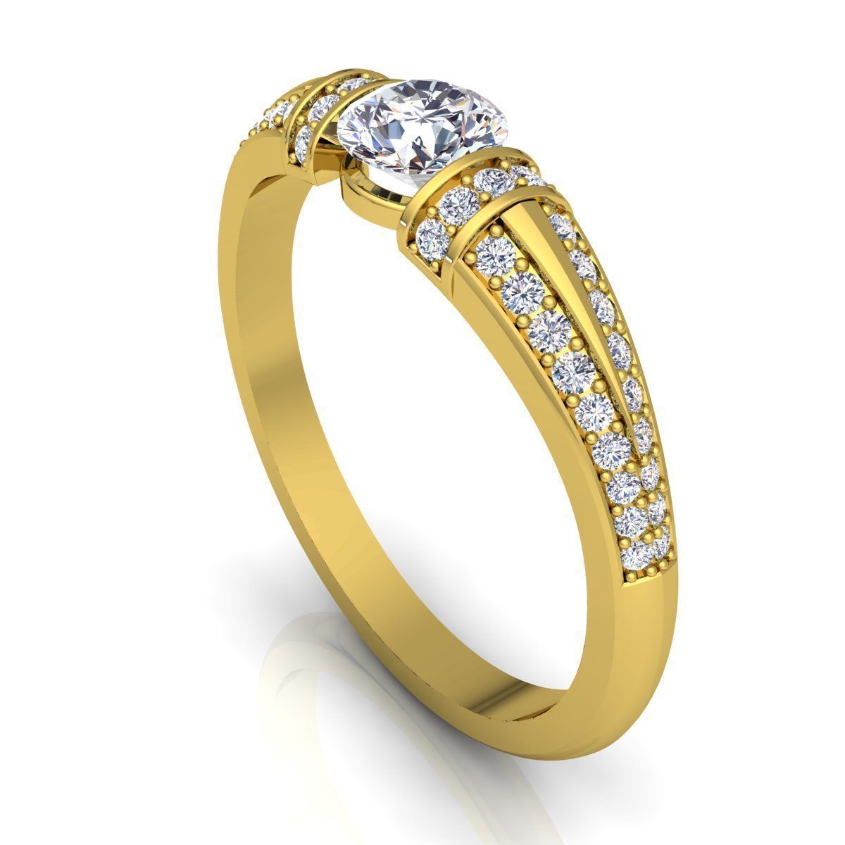 Royal Diamond Ring  3D print model_9