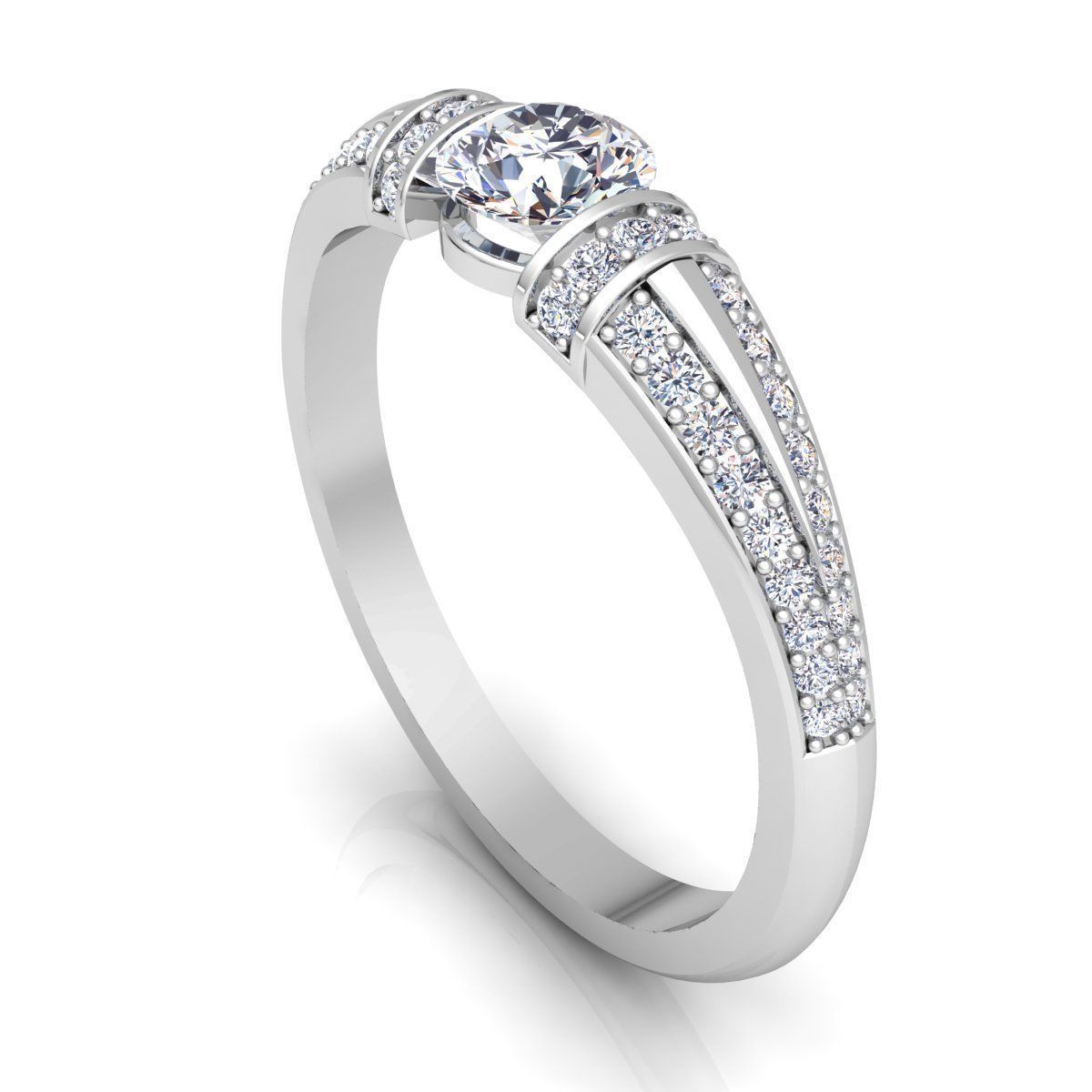 Royal Diamond Ring  3D print model_11