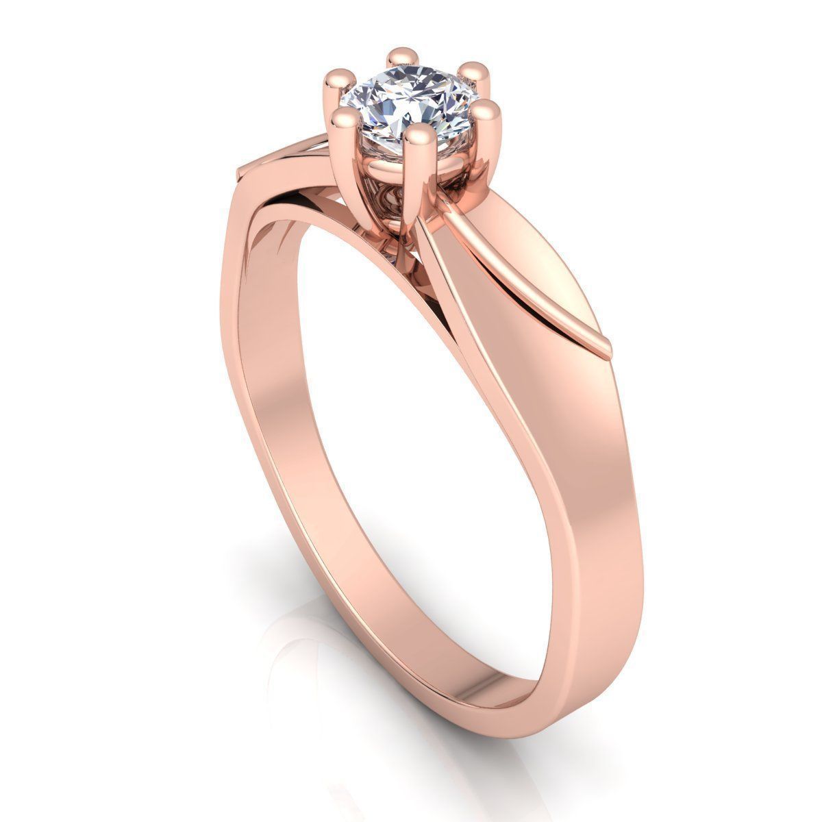 Woman Diamond Ring  3D print model_10