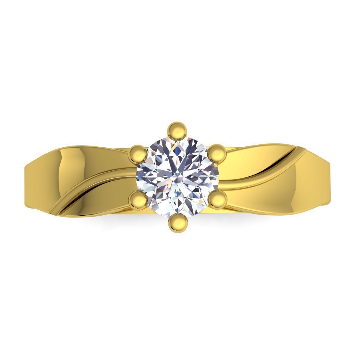 Woman Diamond Ring  3D print model_6