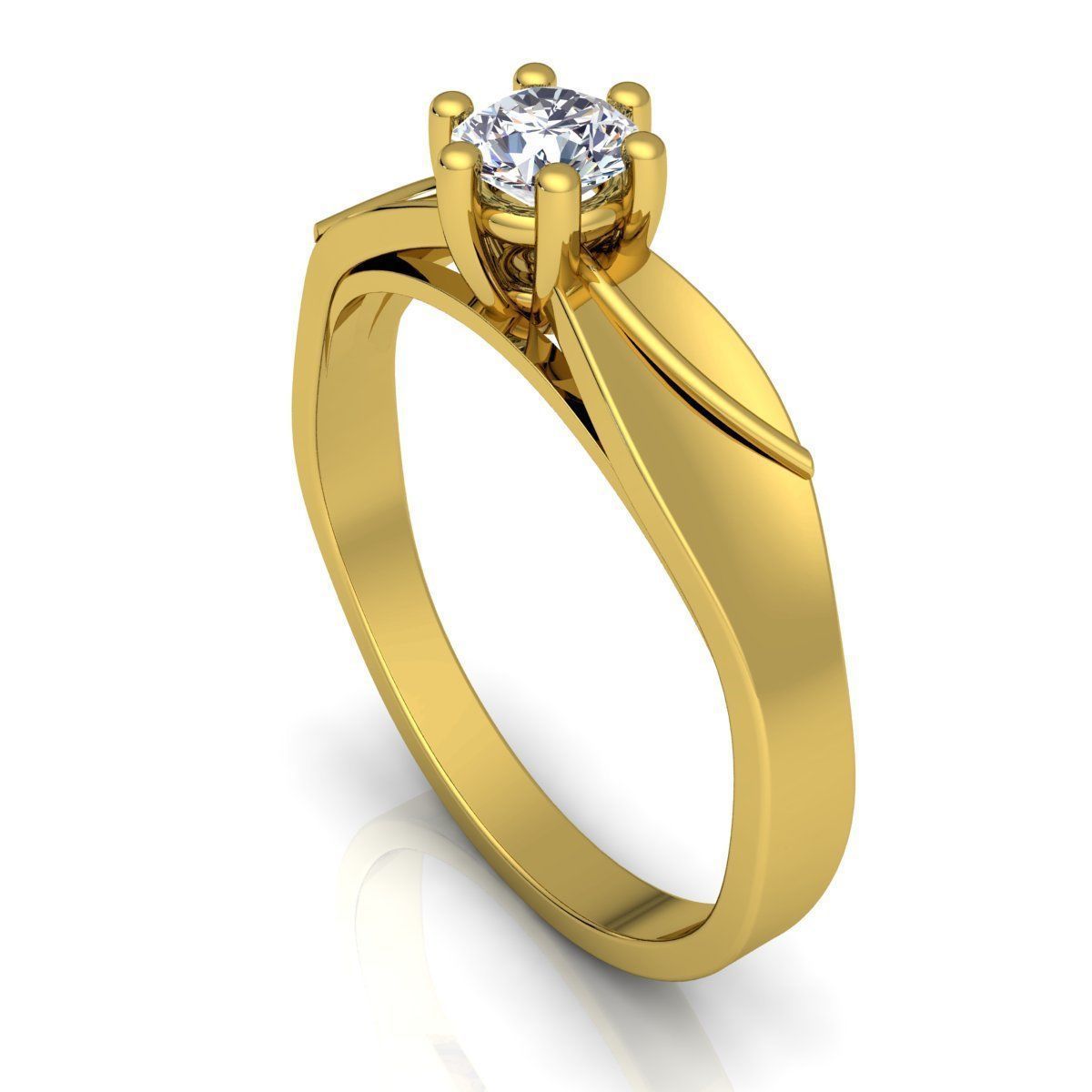 Woman Diamond Ring  3D print model_9