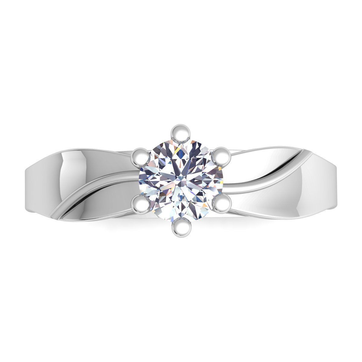 Woman Diamond Ring  3D print model_8