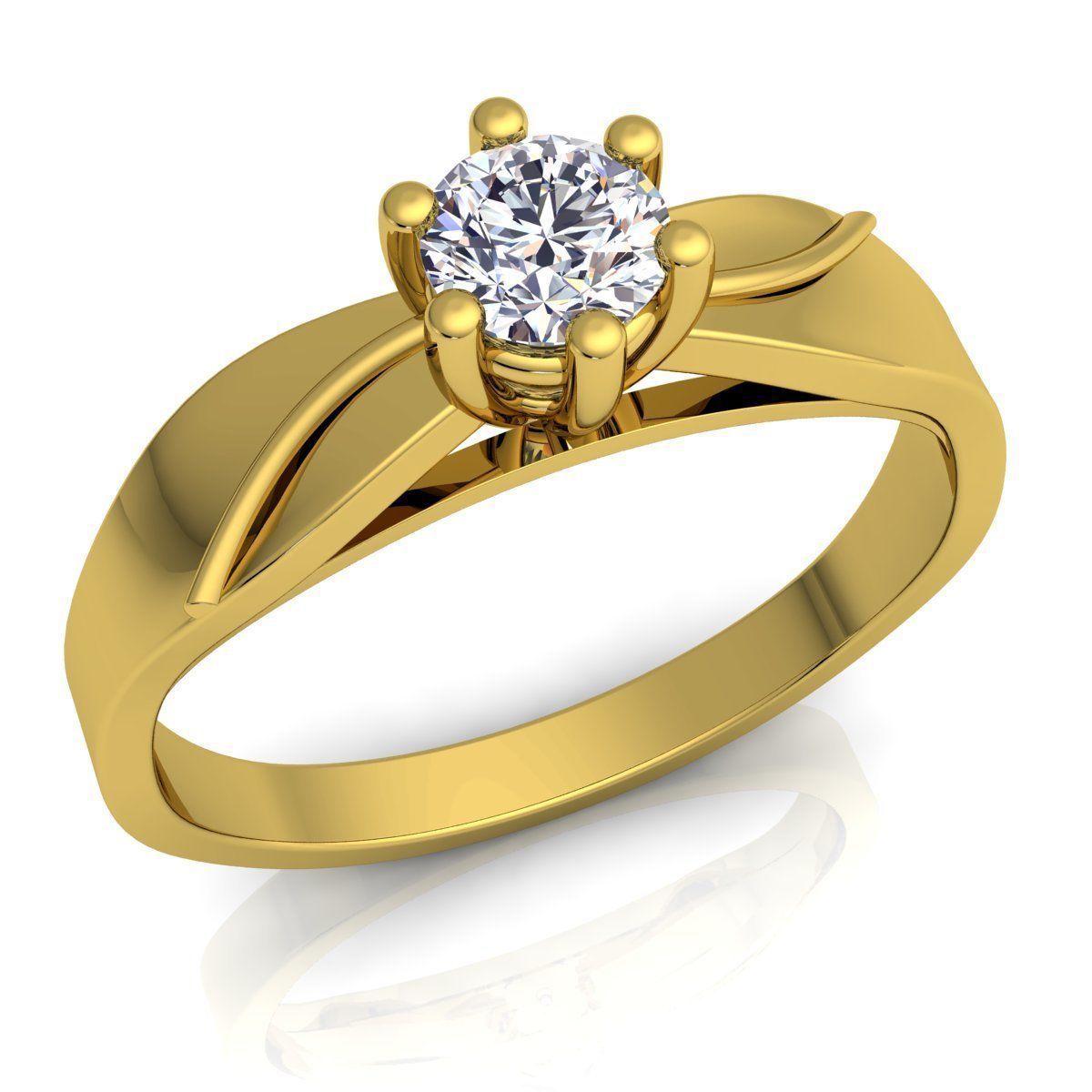 Woman Diamond Ring  3D print model_1