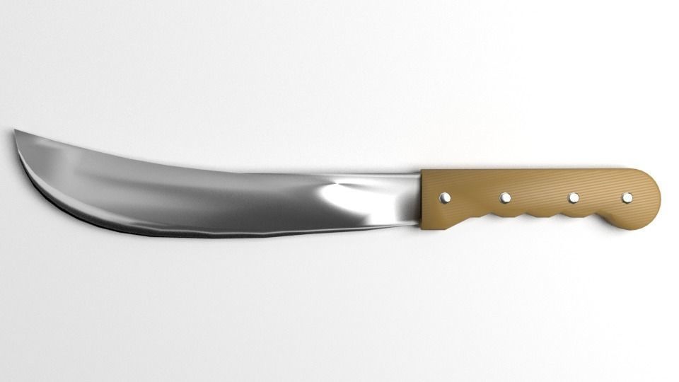 Machete 3 knife 3D model_2