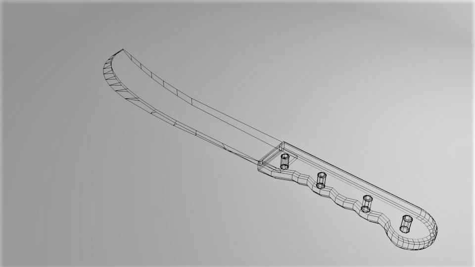 Machete 3 knife 3D model_5